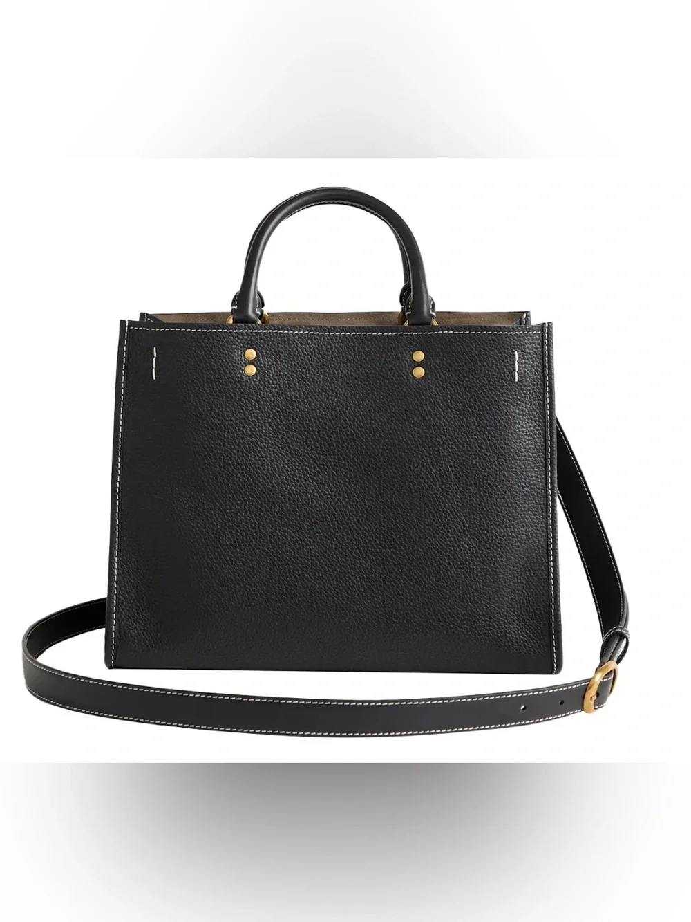 Quince Italian Leather Medium Convertible Satchel in Black